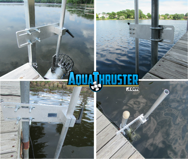Portable Dock Post mount muck prevention lake weed blower